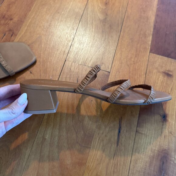 Reformation Assunta Strappy Block Heel Mule in Pecan, Size 9.5 - Picture 3 of 5